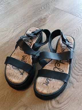 Sam Edelman Rasheed platform sandals leather 8.5 cork styled Strappy Summer